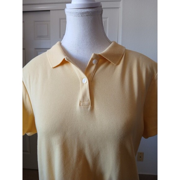 CROFT & BARROW Womens Yellow Classic Polo Medium Short Sleeve Classiccore Preppy - Picture 6 of 13